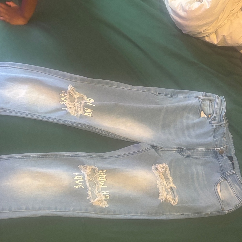 Distressed Light Blue Women's Jeans